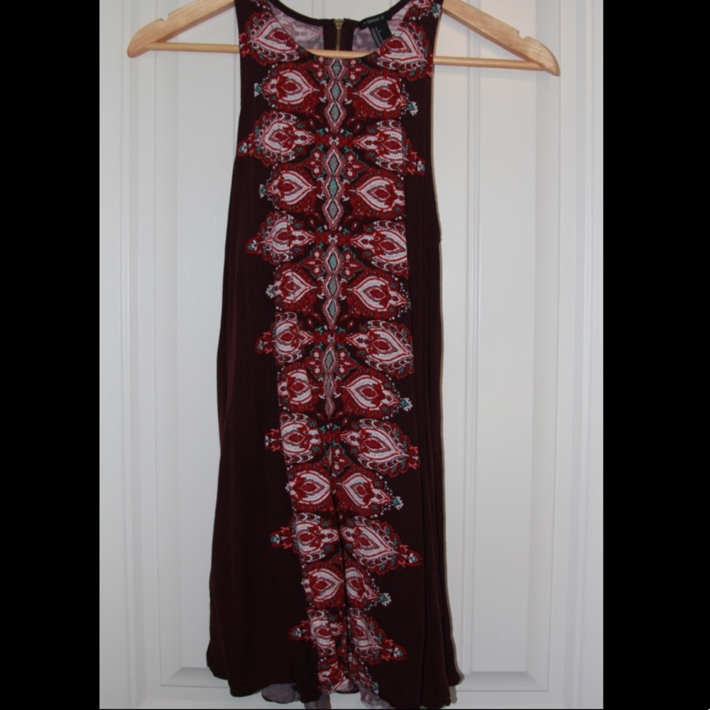 Colorful Printed High Neck Mini Dress